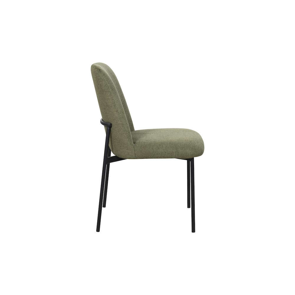 Erik Metal & Fabric Side Chair (Set of 2), Green. Picture 3