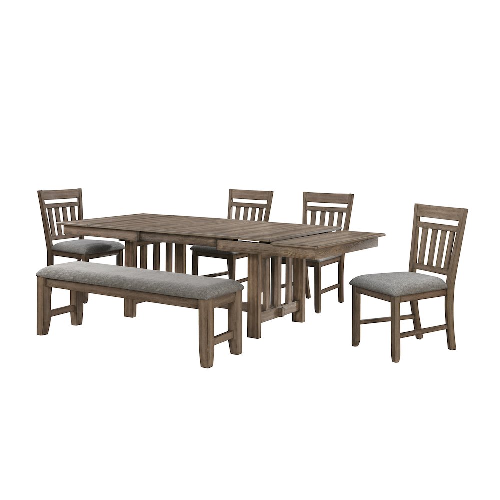 Harrisburg 6-Piece Wood Dining Set, Walnut. Picture 1