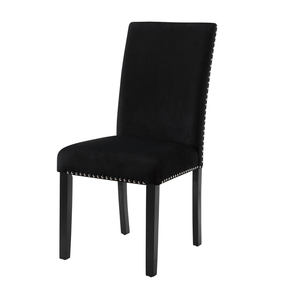 Furniture Celeste 5-Pc Faux Marble Round Dining Set  4 Chair-Black. Picture 6