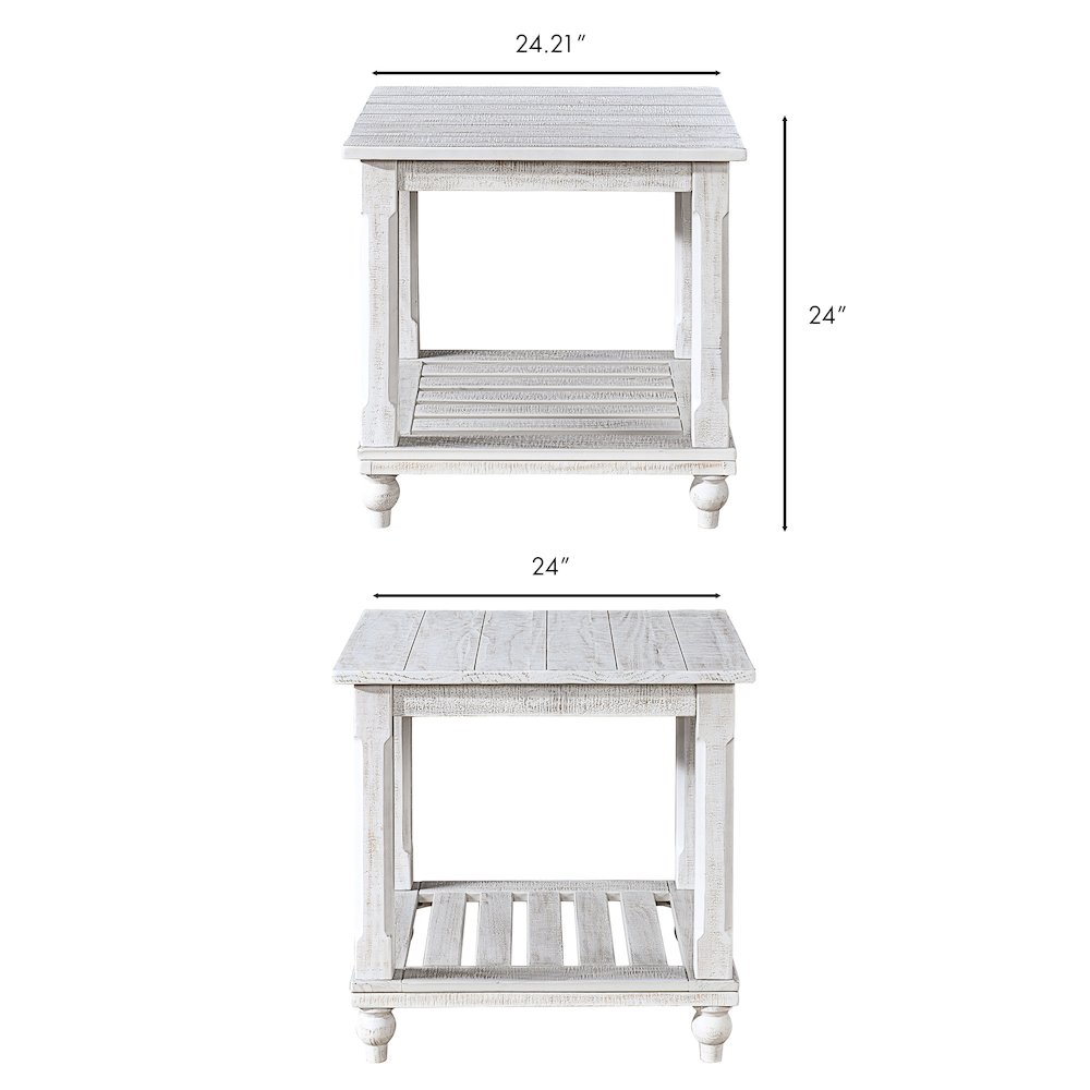 Cade 3-Piece Wood Occasional Table Set in White. Picture 12