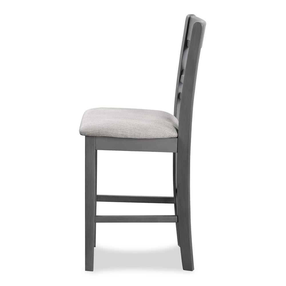 Cori 5-Piece Wood Round Counter Table Set with 4 Chairs in Gray. Picture 11