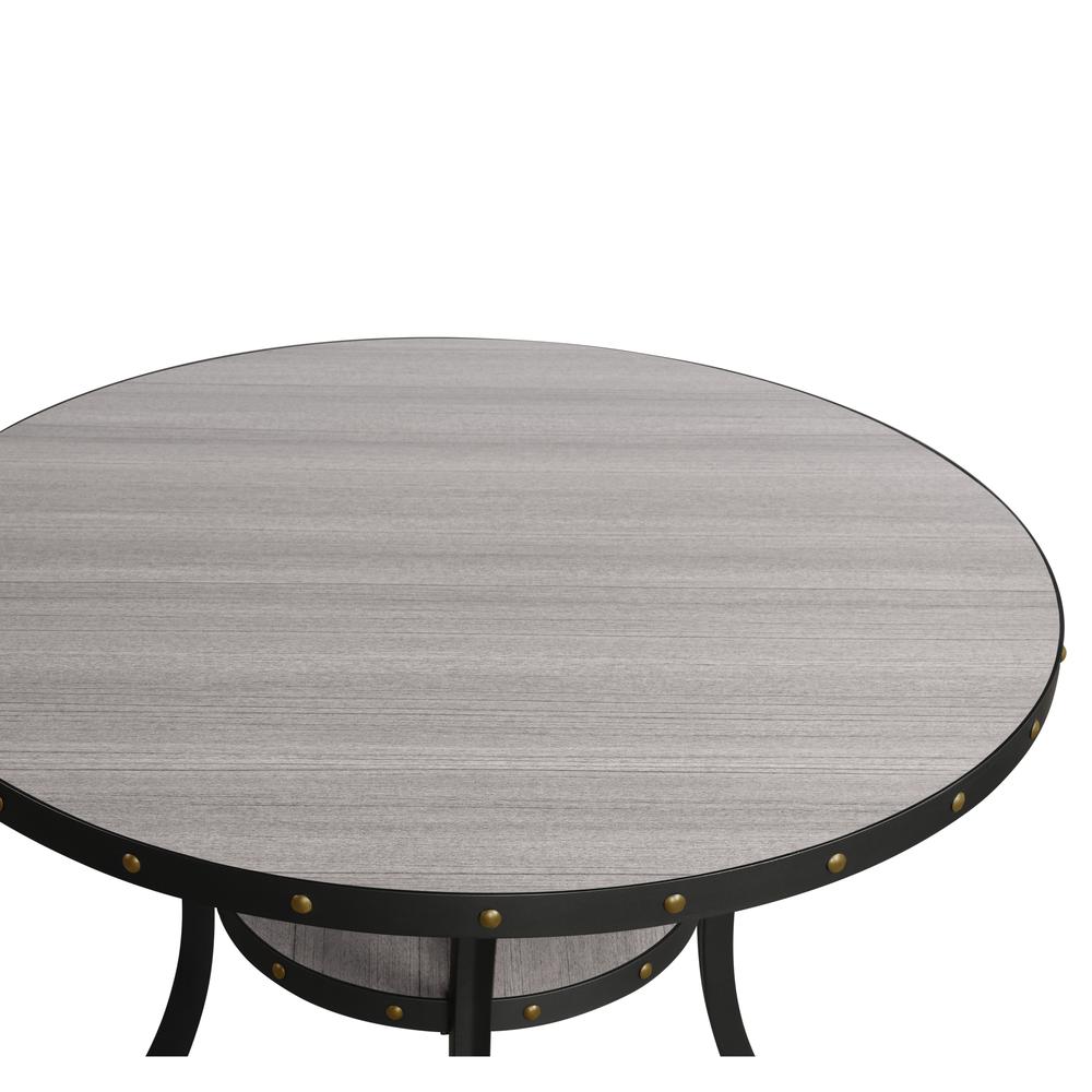 Furniture Crispin 48" Round Melamine Wood Dining Table in Gray. Picture 2