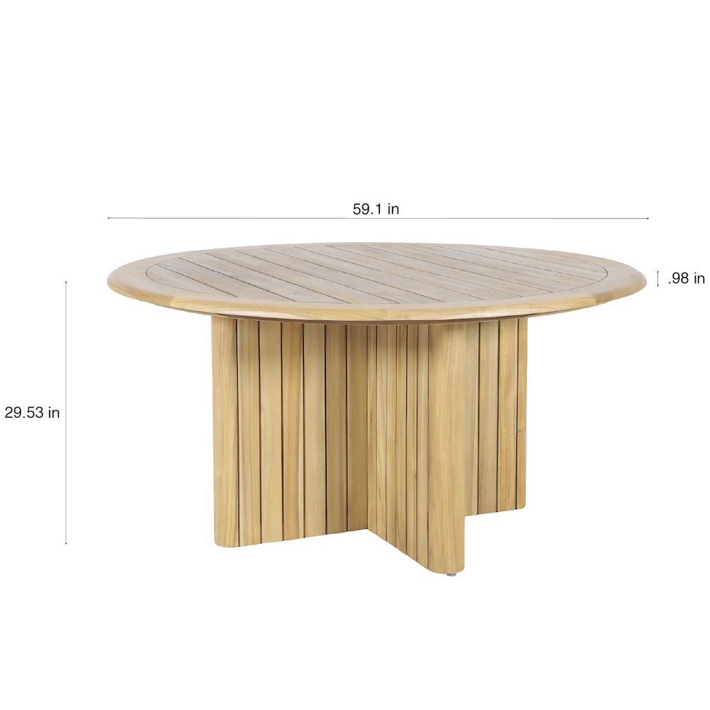 Sedona 7-Piece Wood Outdoor Dining Set in Natural. Picture 13