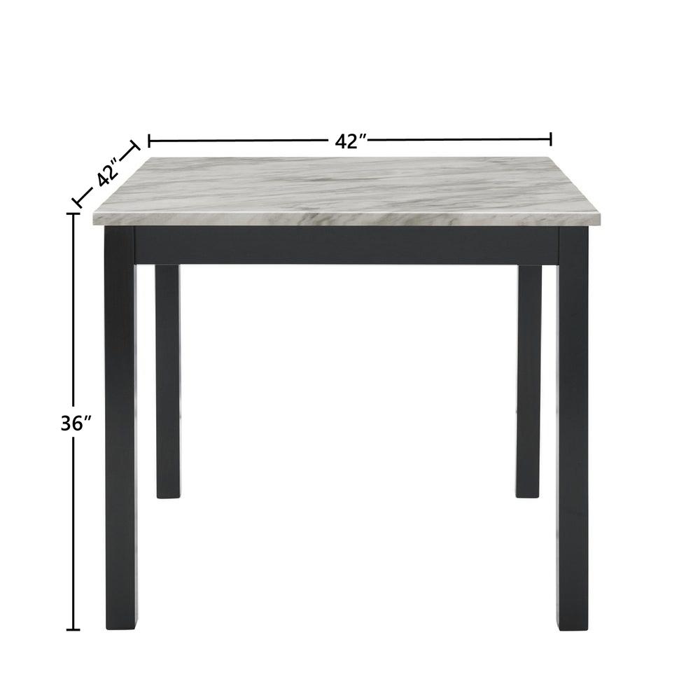 Furniture Celeste 5-Piece Faux Marble & Wood Counter Set in Black. Picture 8