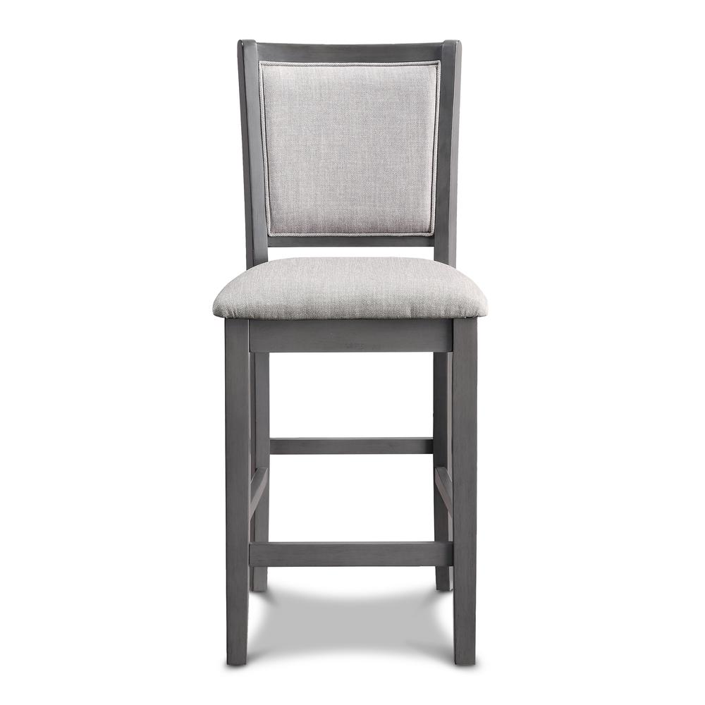 Amy 5-pc Wood Rectangle Counter Set with 4 Chairs in Gray. Picture 2