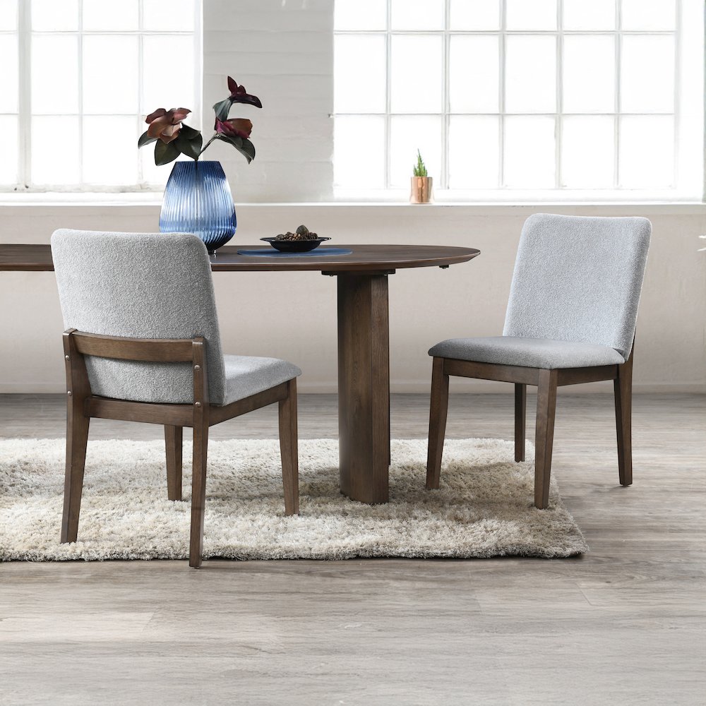 Kody Fabric Upholstered Dining Chair in Gray (Set of 2). Picture 9