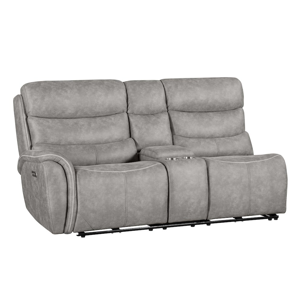 Kamari 3-Piece Polyester Fabric Power Sectional Set, Gray. Picture 11
