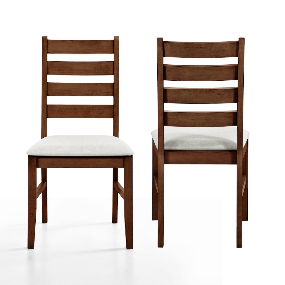 Pascal Wood Ladderback Dining Chair in Walnut (Set of 2). Picture 1