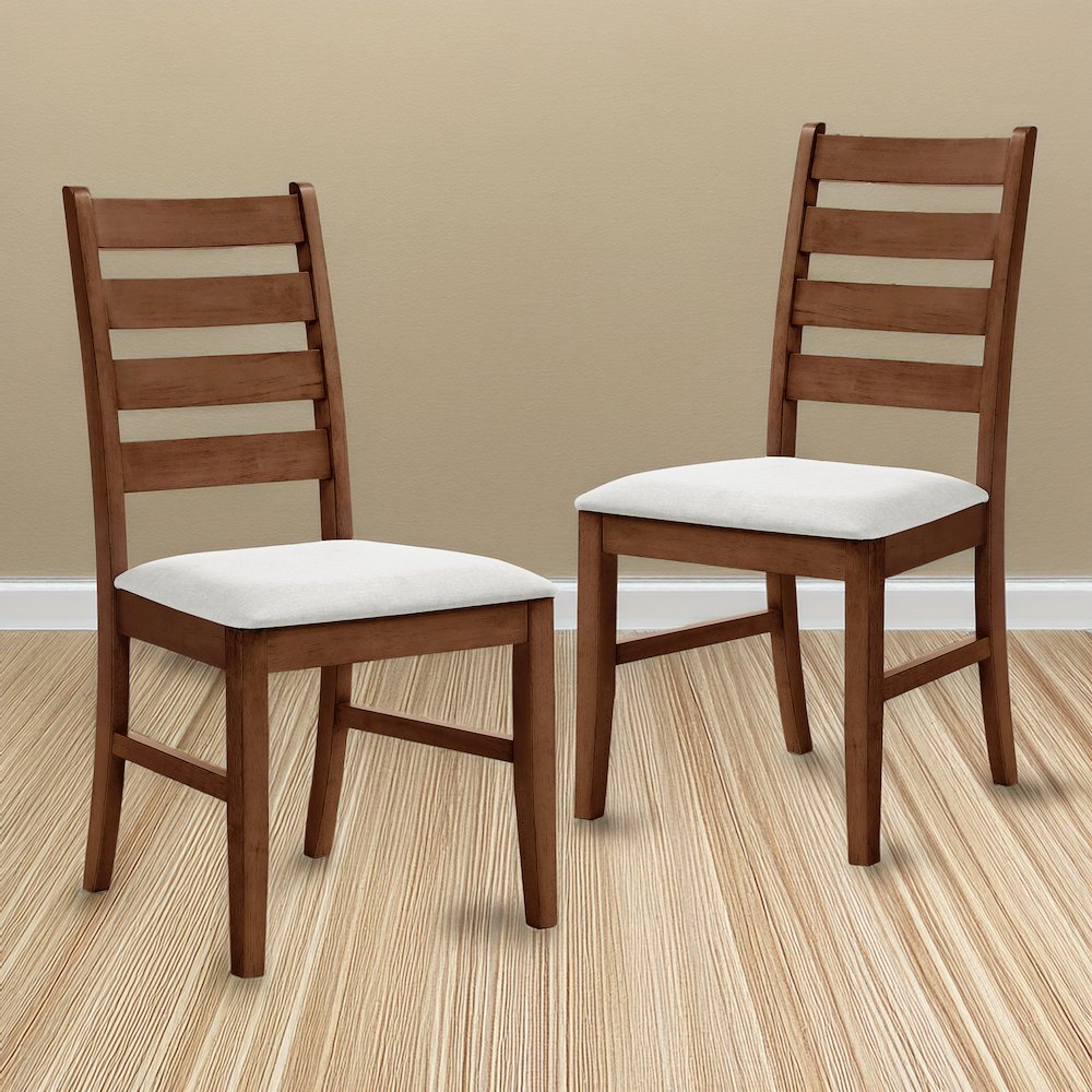 Pascal Wood Ladderback Dining Chair in Walnut (Set of 2). Picture 2