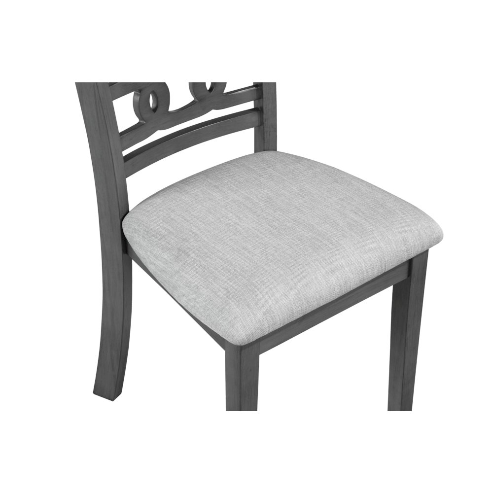 Gia Gray Wood Dining Chair with Fabric Seat (Set of 4). Picture 6