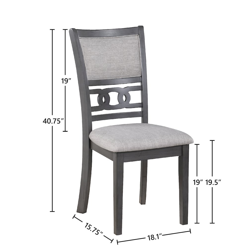 Gia Gray Wood Dining Chair with Fabric Seat (Set of 4). Picture 7