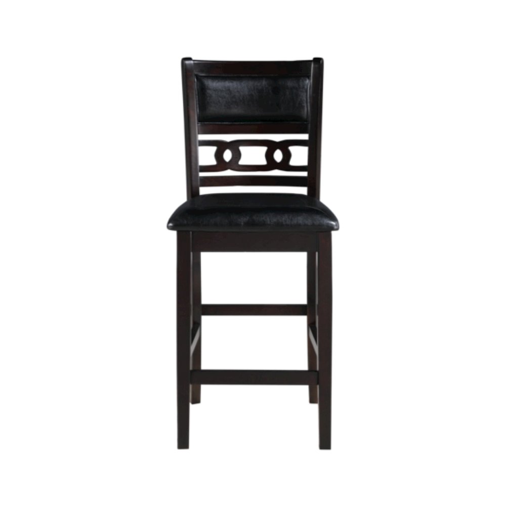 Solid Wood Counter Chairs Set of 2 Ebony Black. Picture 3
