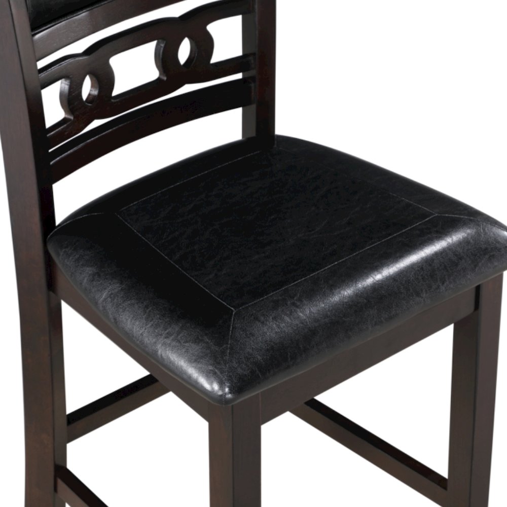 Solid Wood Counter Chairs Set of 2 Ebony Black. Picture 5