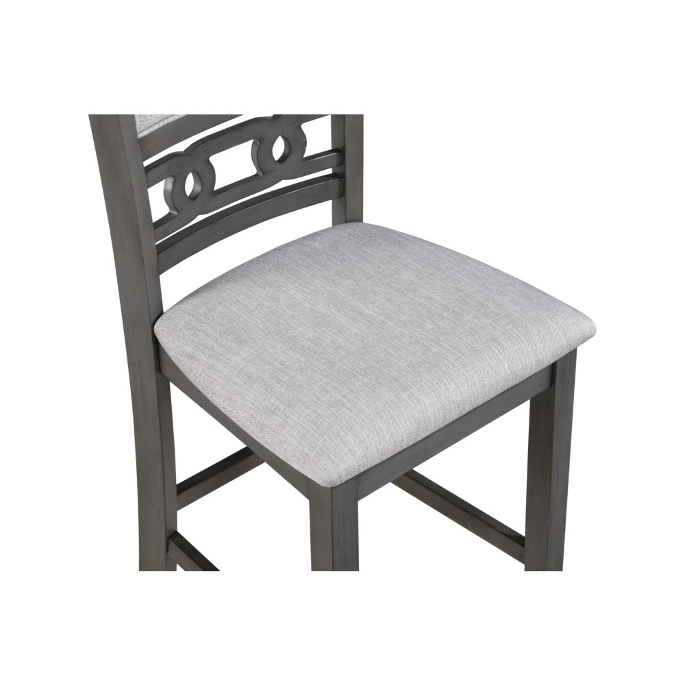 Gray Small Dining Table for 2 – Compact Solid Wood Table and Chairs Set. Picture 5
