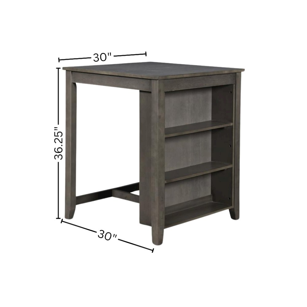 Gray Small Dining Table for 2 – Compact Solid Wood Table and Chairs Set. Picture 15