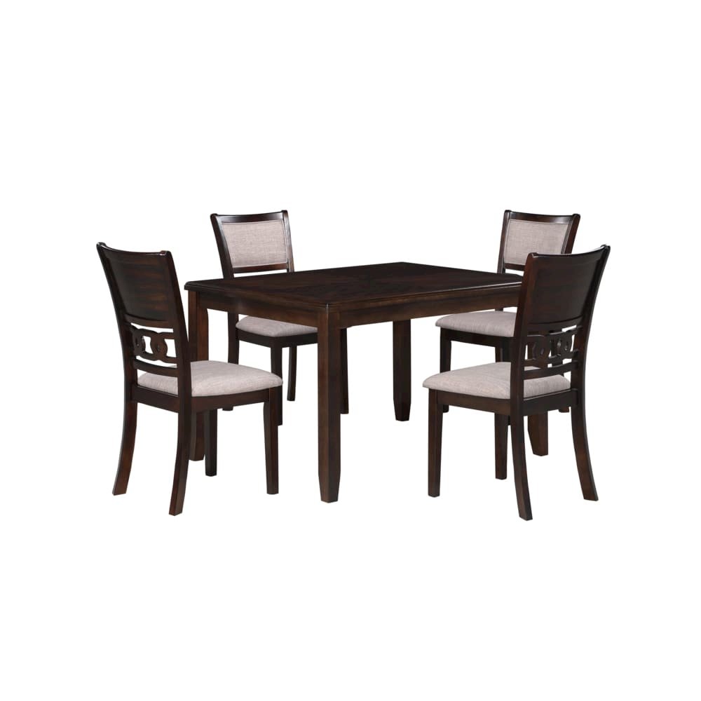 Wood Square Dining Table Set for 4 – Small Kitchen Table Set in Brown. Picture 1