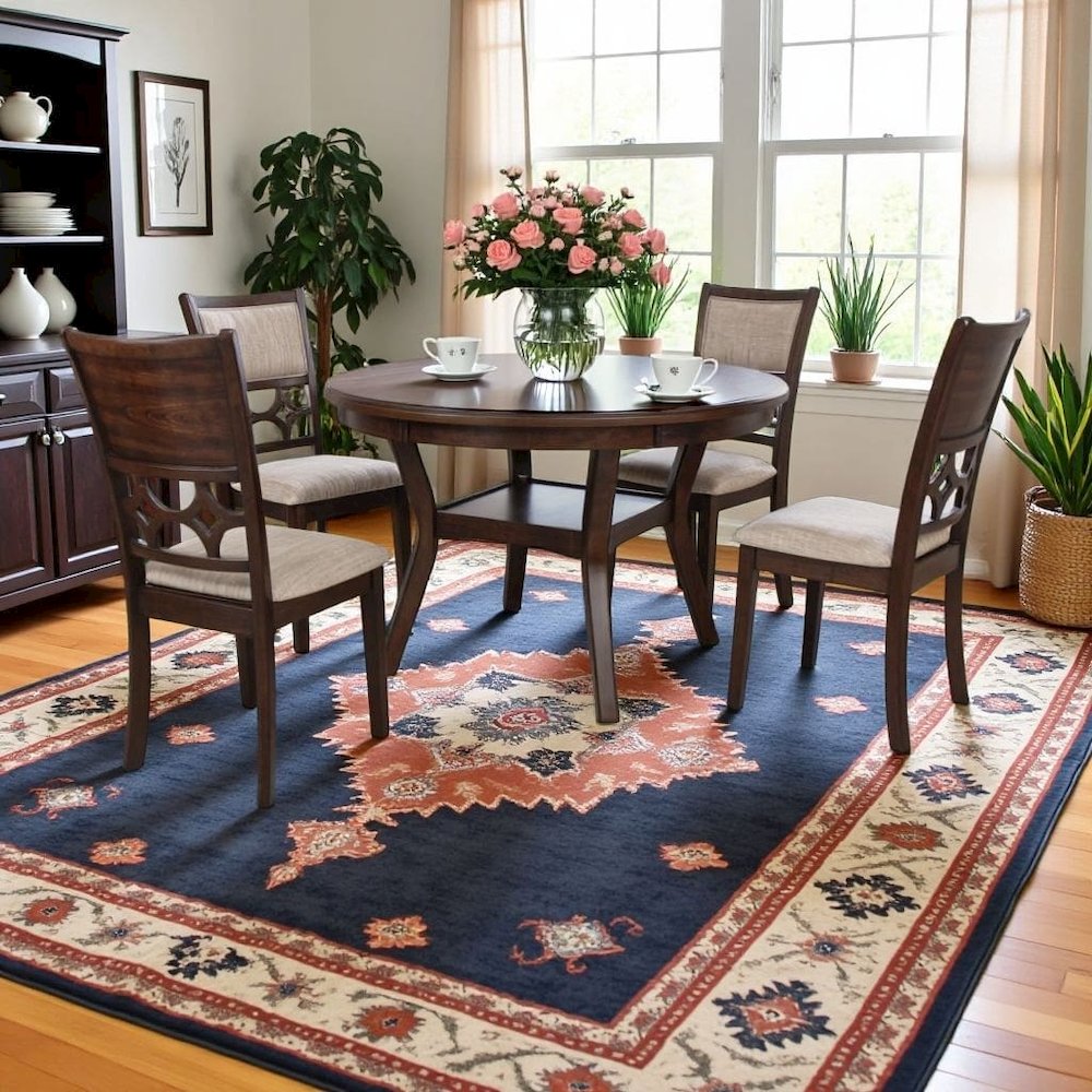 Cherry Round Dining Table Set for 4 – Kitchen Table and Chairs Set. Picture 2