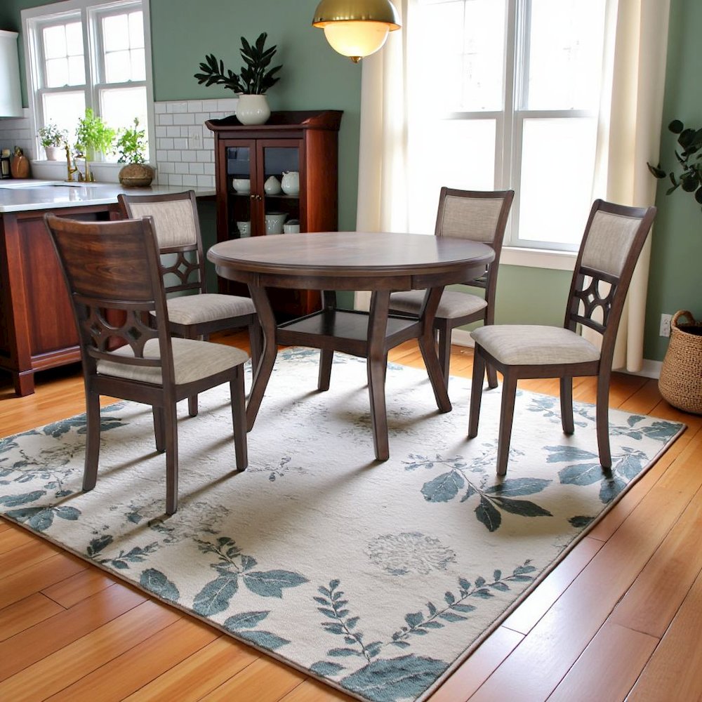 Cherry Round Dining Table Set for 4 – Kitchen Table and Chairs Set. Picture 3