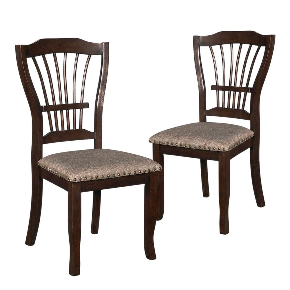 Solid Wood Dining Chairs for Kitchen and Dining Room, Espresso, Set of 2. Picture 1