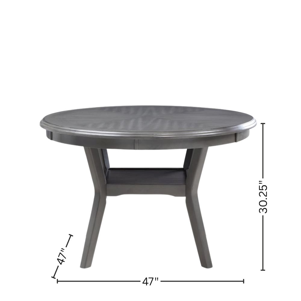 Gray Wood Round Dining Table Set for 4 – Kitchen and Dining Room Use. Picture 13
