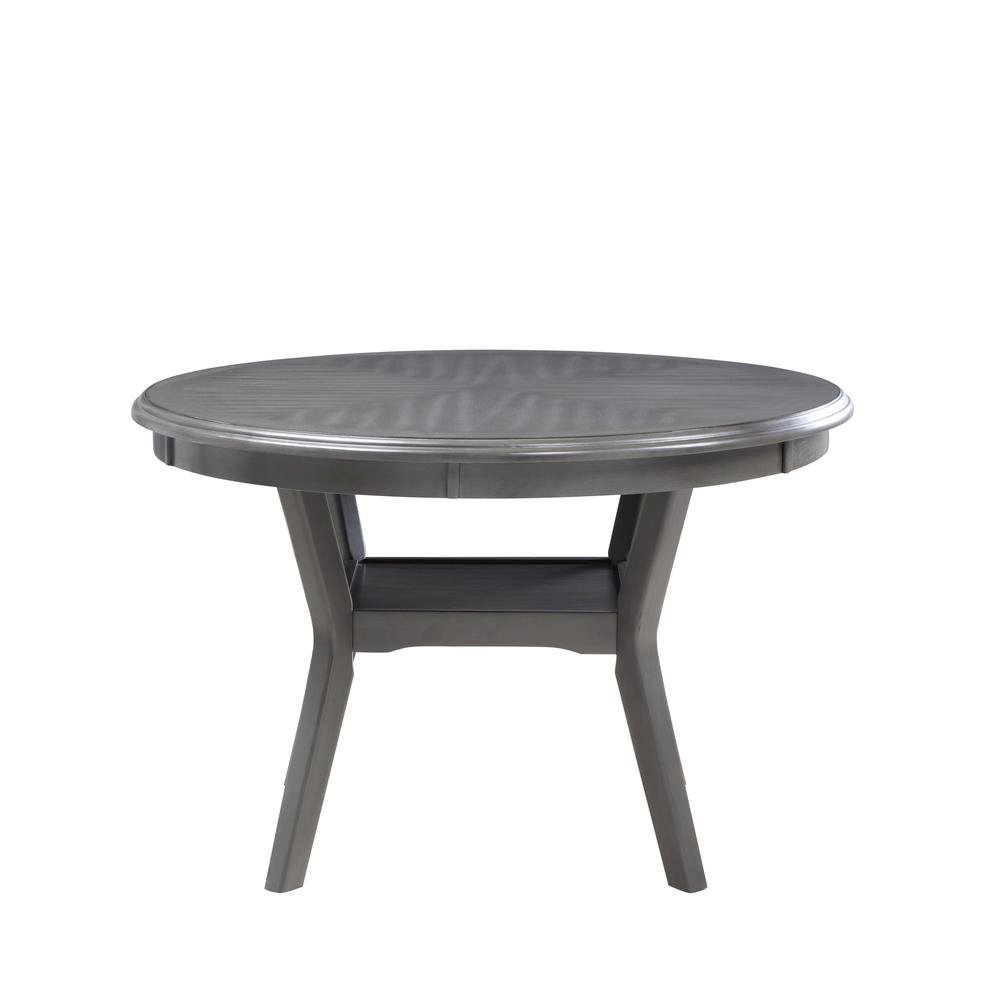 Gray Wood Round Dining Table Set for 4 – Kitchen and Dining Room Use. Picture 9
