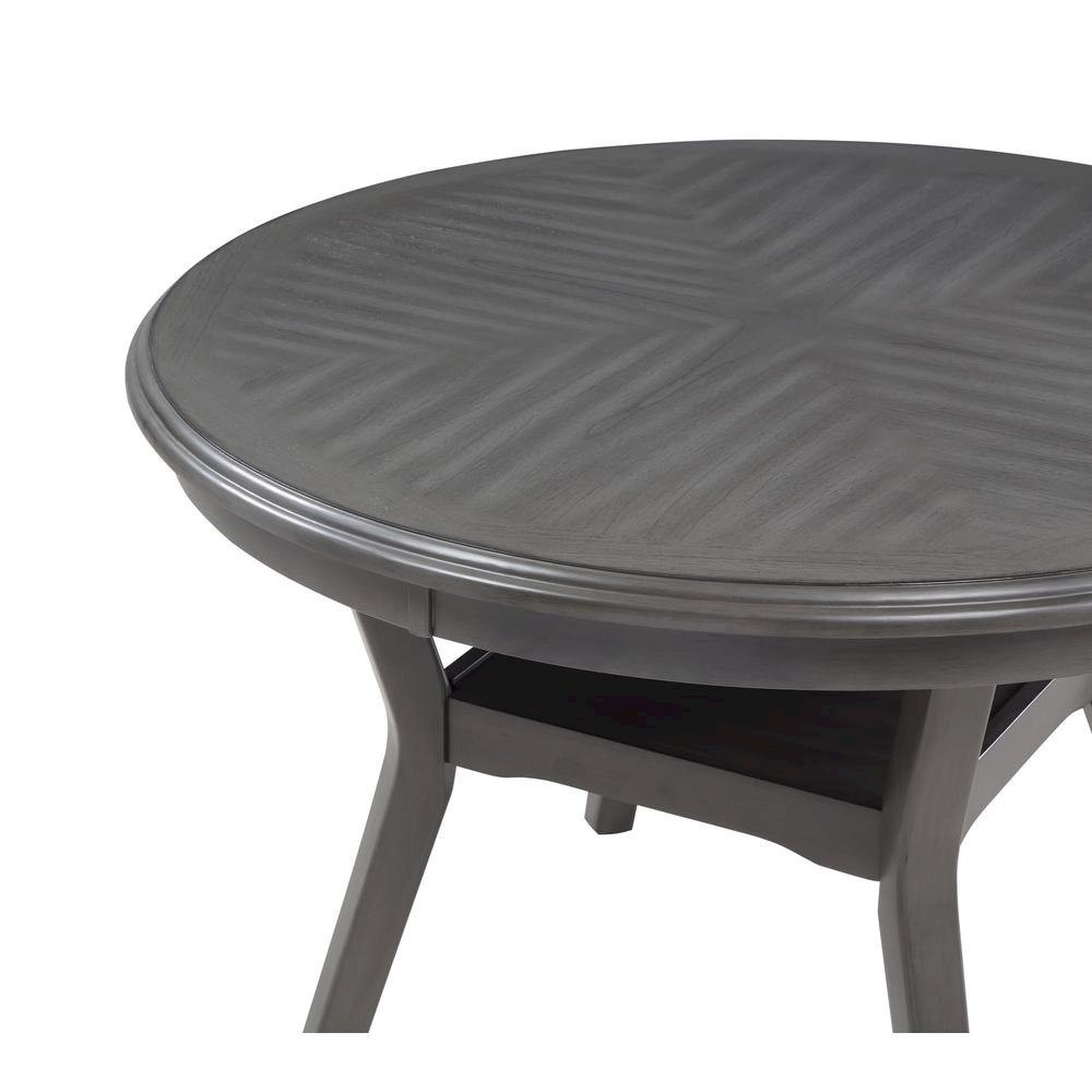 Gray Wood Round Dining Table Set for 4 – Kitchen and Dining Room Use. Picture 11