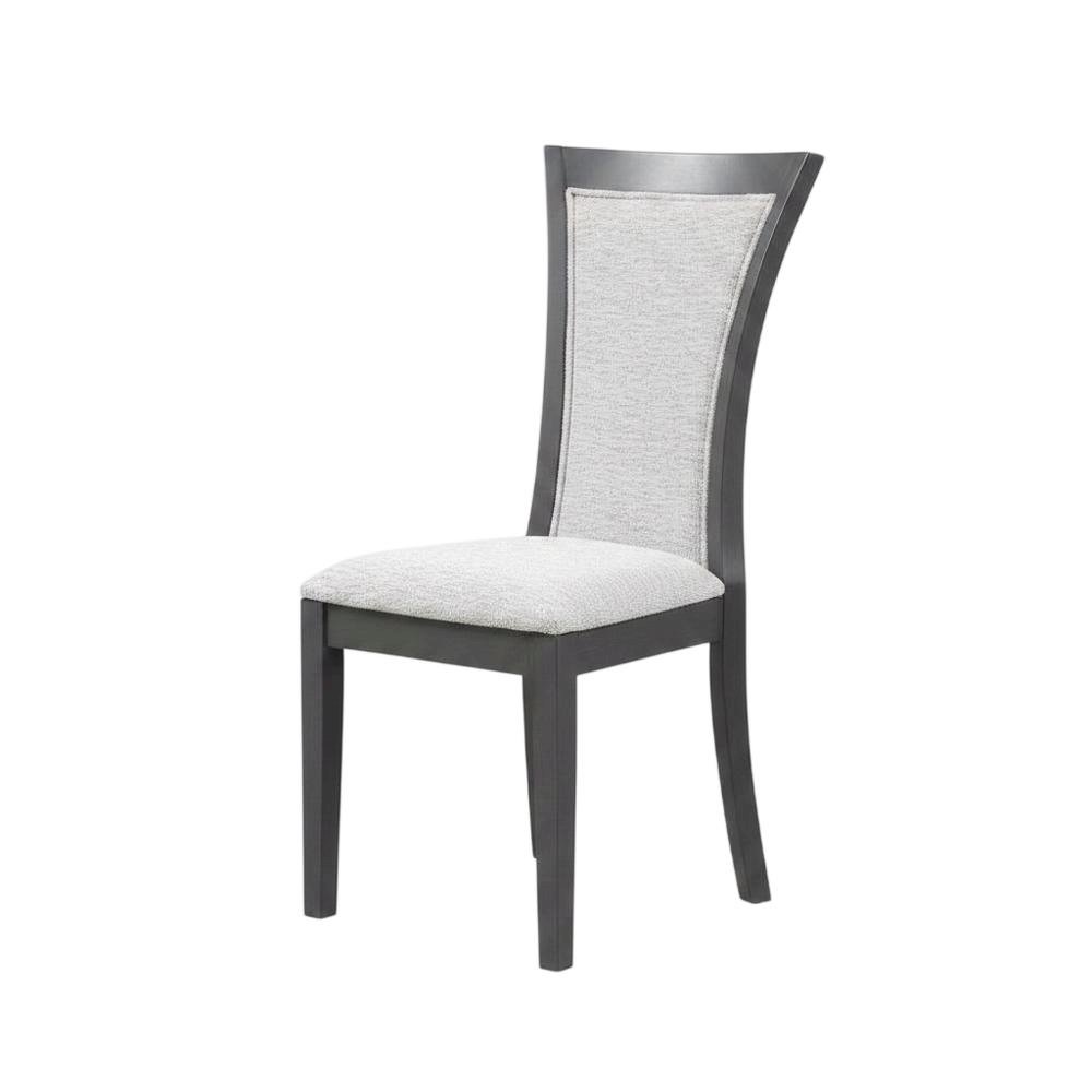 Rubberwood Upholstered Dining Chair with Solid Wood Legs, Transitional. Picture 3