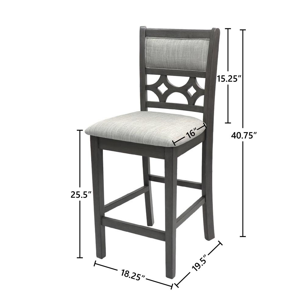 Furniture Mitchell 5-Piece Transitional Wood Counter Set in Gray. Picture 3