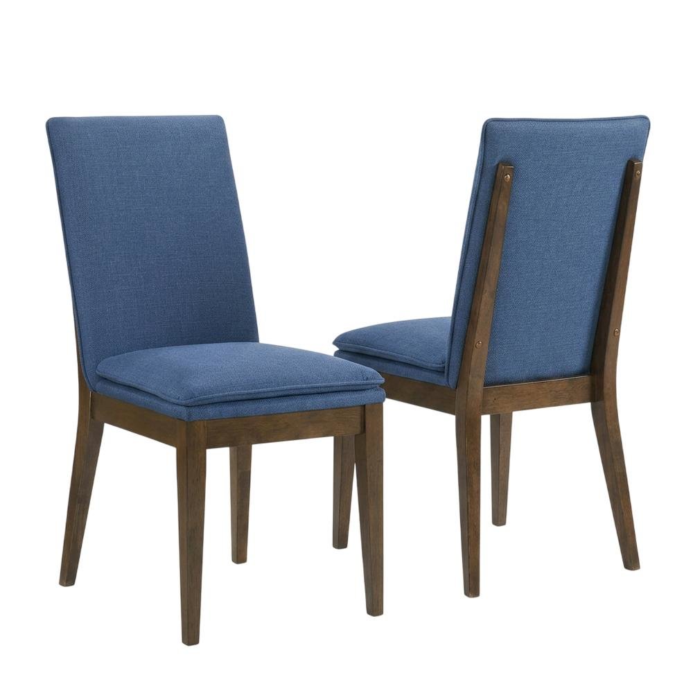 Upholstered Dining Chair with Cushion, Walnut-Leg Wood Kitchen Chairs, Brown. Picture 1