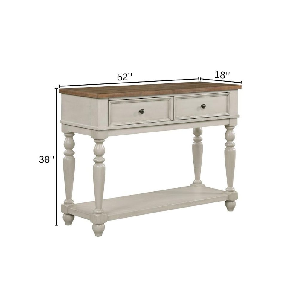 White Rustic Sideboard Solid Wood Vintage Console Table With Drawers. Picture 8
