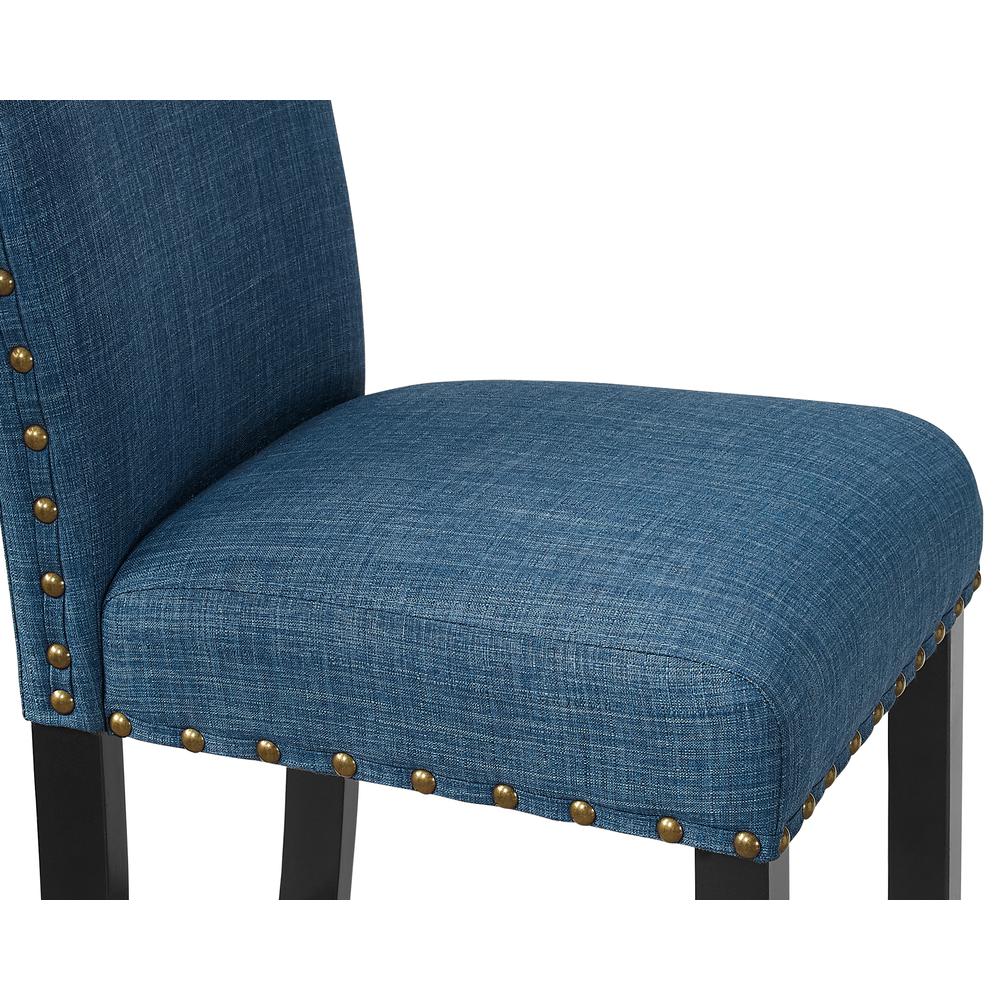 Furniture Crispin 19" Fabric Dining Chairs in Blue (Set of 2). Picture 4