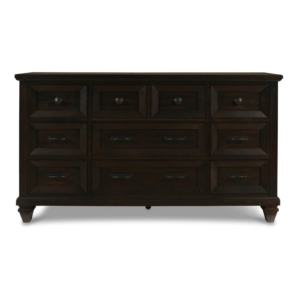 Furniture Sevilla Solid Wood 9-Drawer Dresser in Walnut. Picture 2