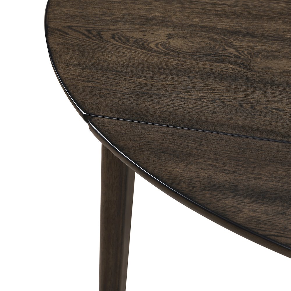 Rex 5-Piece Wood Round Dining Set with Leaf Table, Walnut. Picture 8