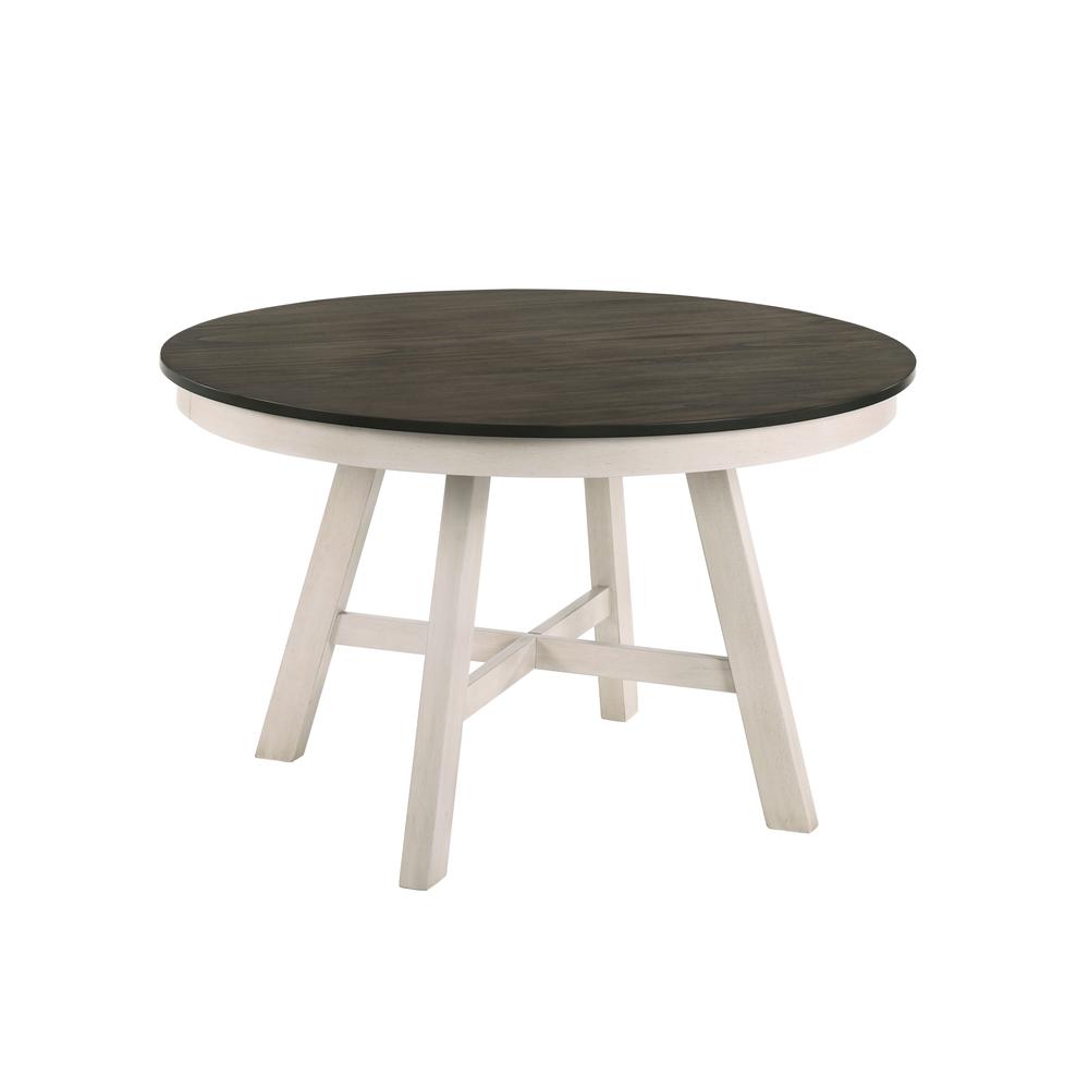 Maisie Round Table-White/Brown. Picture 1