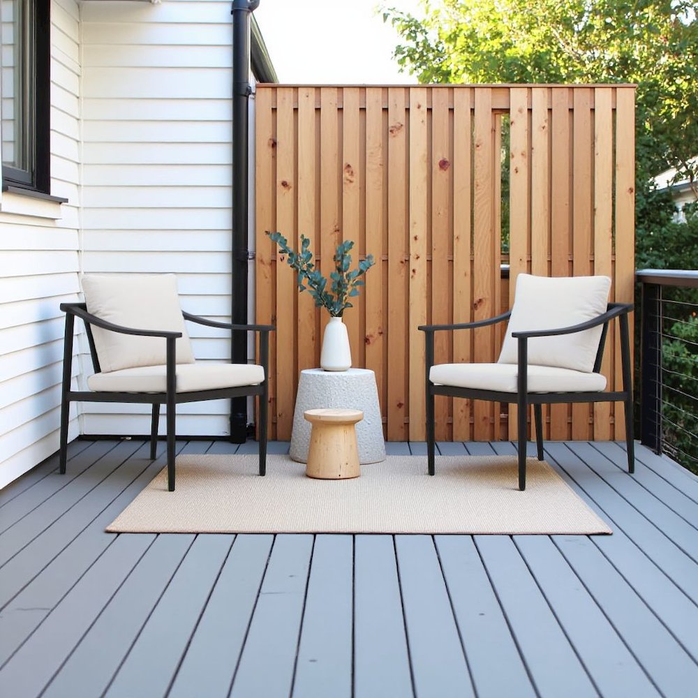 White Outdoor Chairs Set of 2, Metal Patio Chairs for Garden or Deck Use. Picture 3