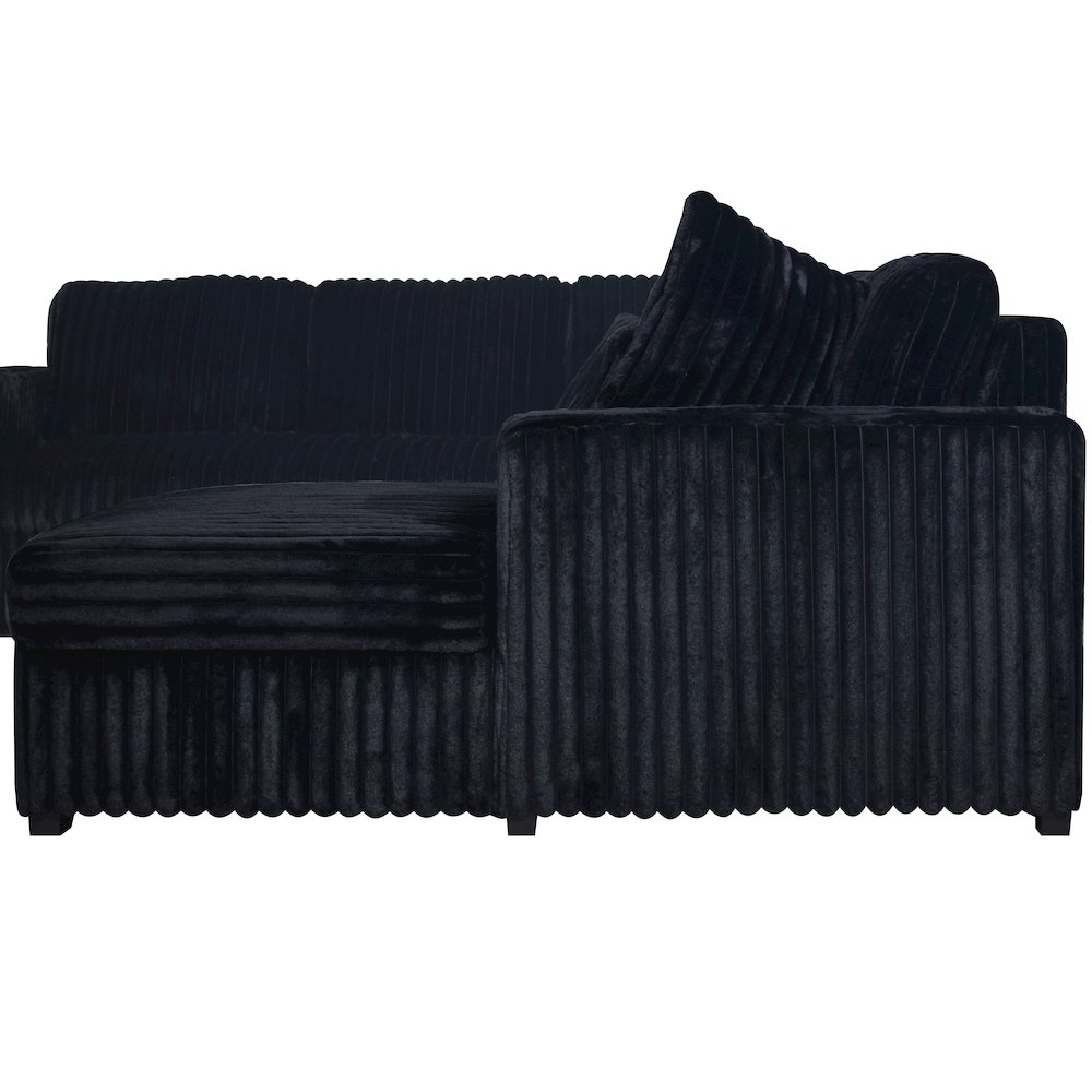 Bliss 5-Piece Fabric Upholstered Sectional in Black. Picture 4