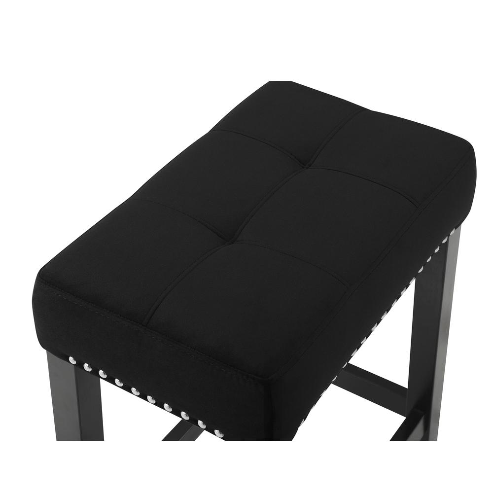 Furniture Celeste 4-Piece Faux Marble & Wood Bar Set in Black. Picture 4