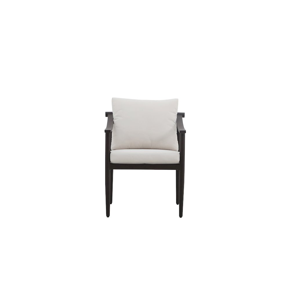 Moana Metal Patio Side Chair in Brown/Ivory (Set of 2). Picture 3