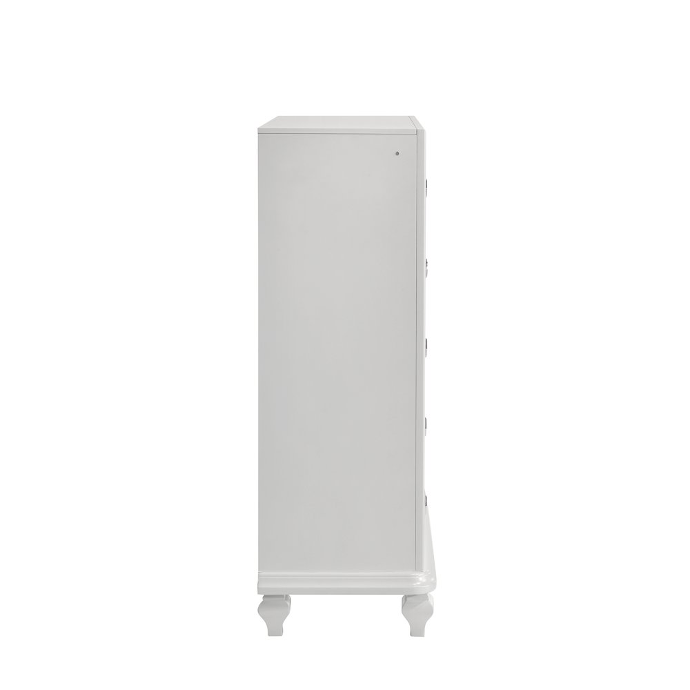 Stardust  Wood 5-Drawer Chest, White. Picture 5