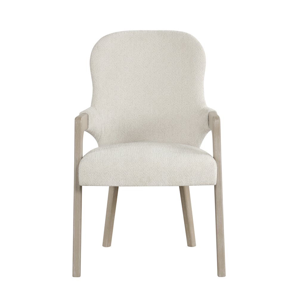Gwendolyn 5-Pc Wood Round Dining Set w Arm Chairs in Taupe. Picture 8