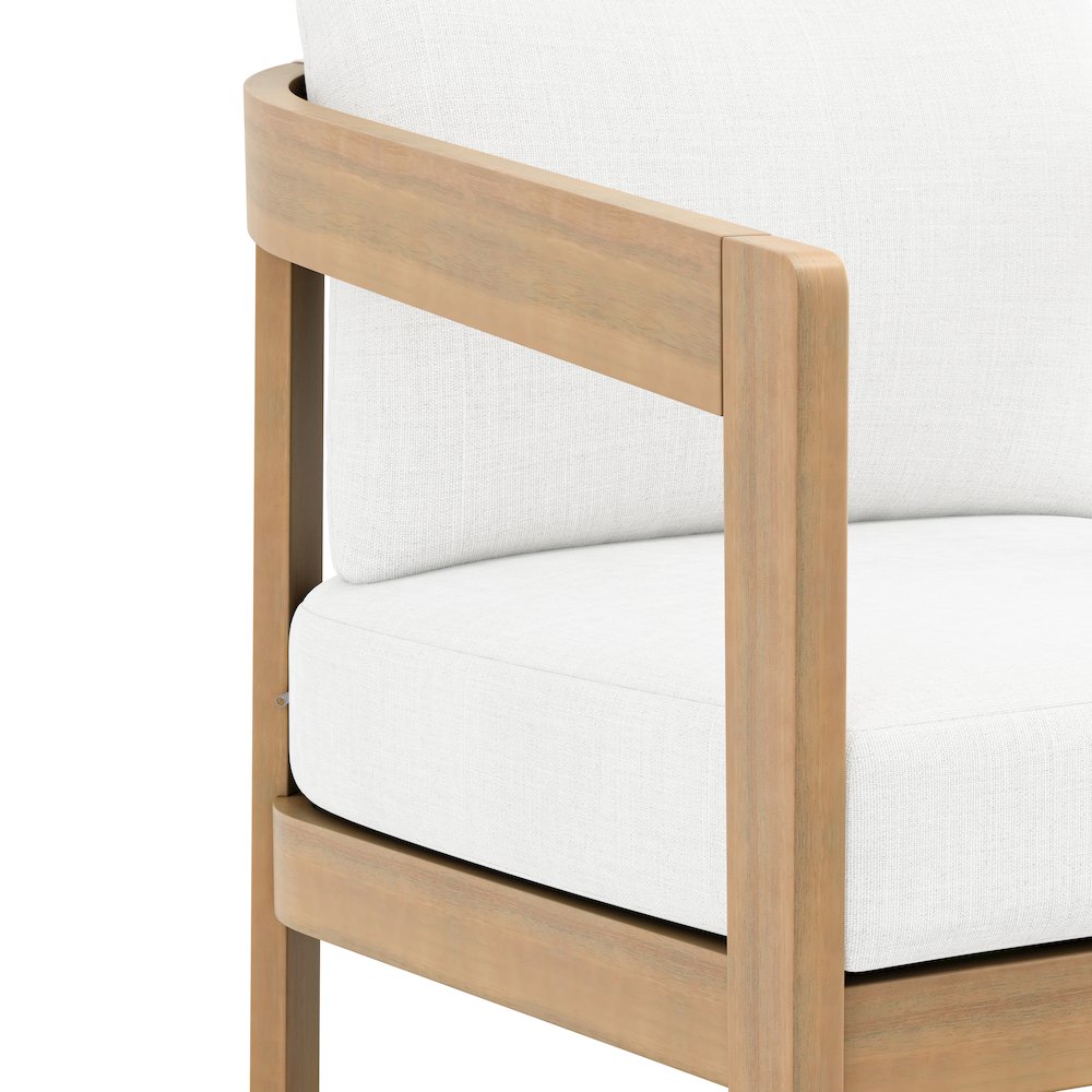 Wesley 3-pc Wood Patio Conversation Set in Natural/White. Picture 6