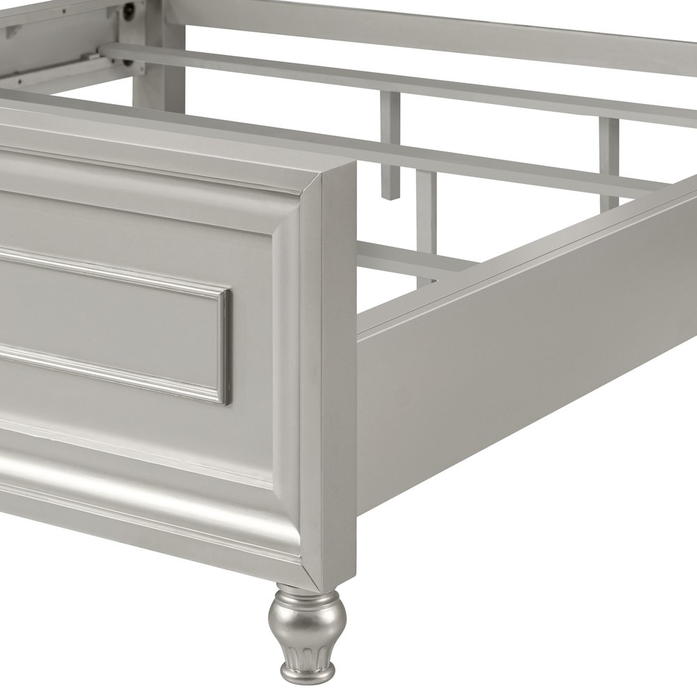 Reflections Wood Upholstered King Bed, Silver. Picture 4
