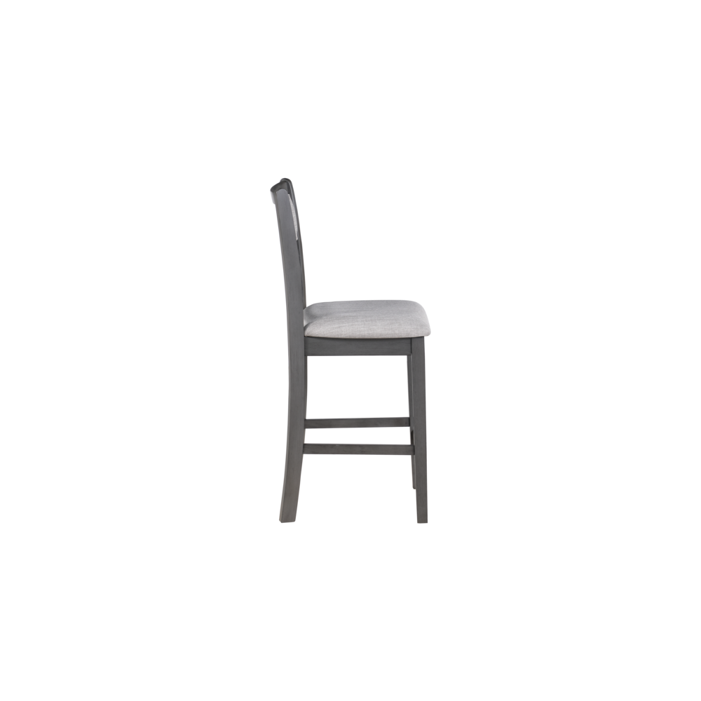 Furniture Gia Solid Wood Counter Table 2 Chairs in Gray. Picture 2
