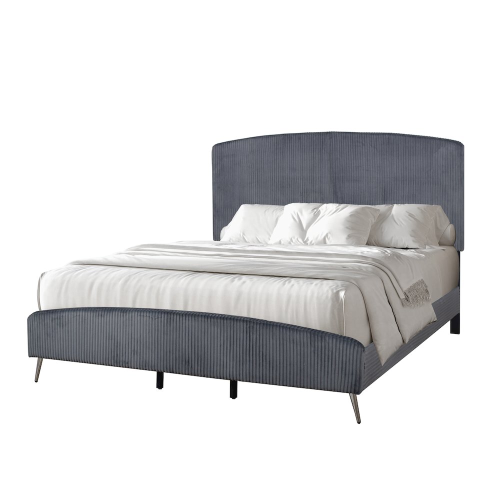 Kailani Wood King Bed, Gray. Picture 1