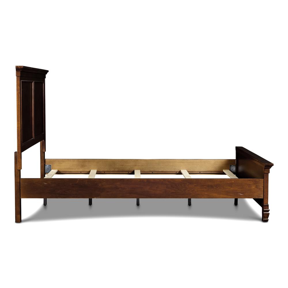 Furniture Tamarack Solid Wood King Panel Bed in Brown Cherry. Picture 4