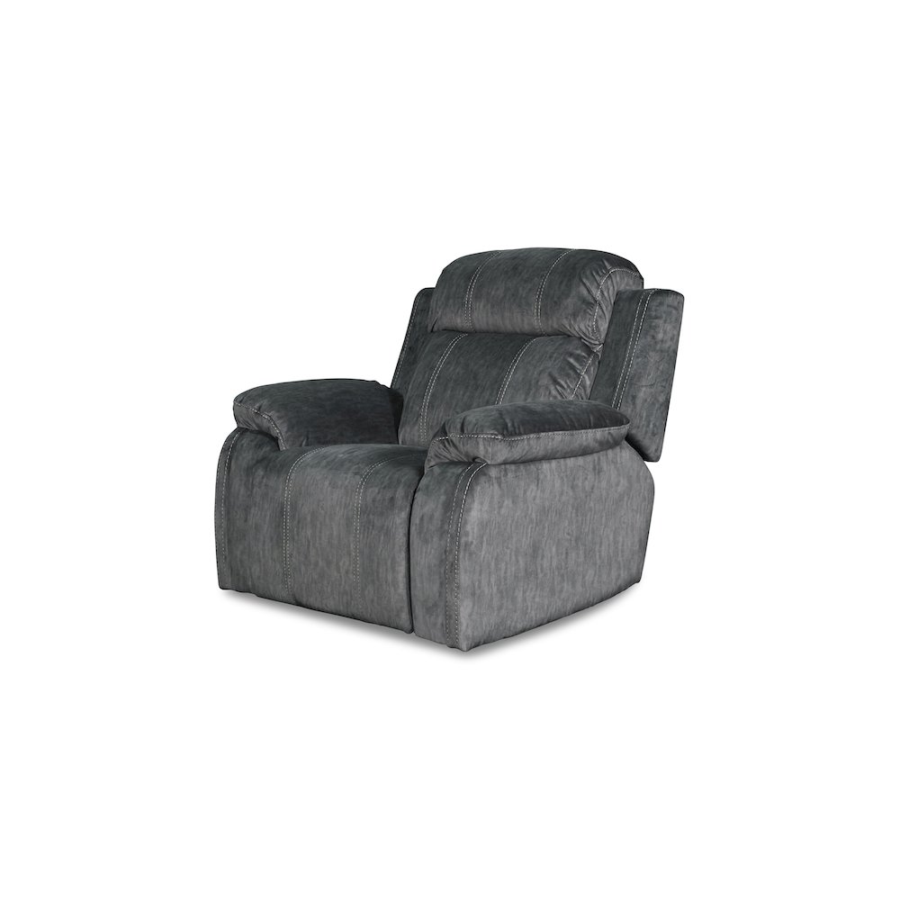 Furniture Tango Polyester Fabric Glider Recliner in Shadow Gray. Picture 1