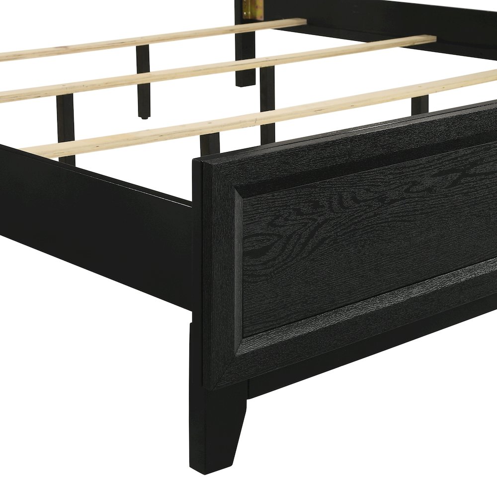 Obsidian Wood Queen Bed, Black. Picture 7