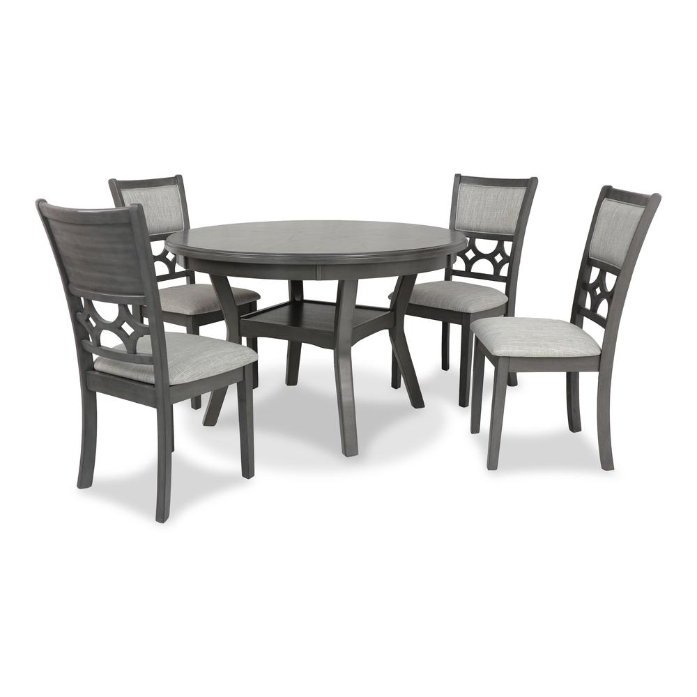 Furniture Mitchell 5-Piece Transitional Wood Dining Set in Gray. Picture 1
