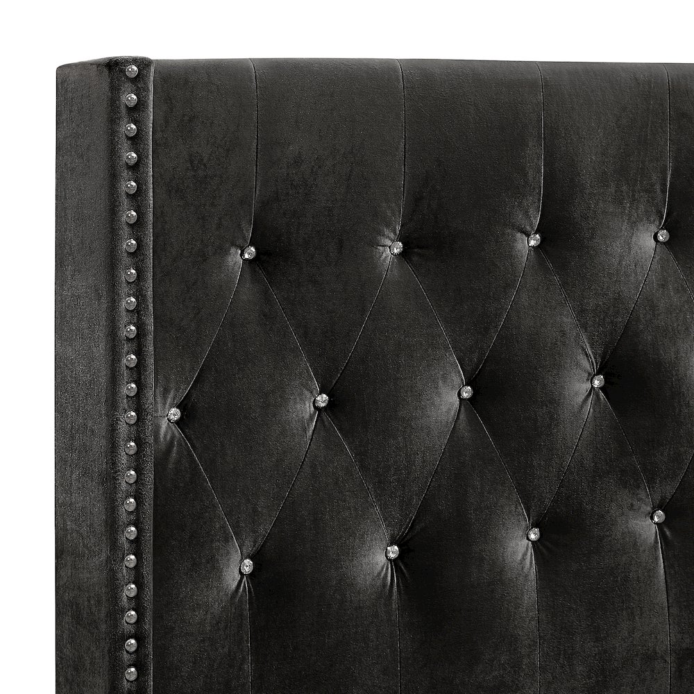 Huxley Wood Queen Bed, Black. Picture 4