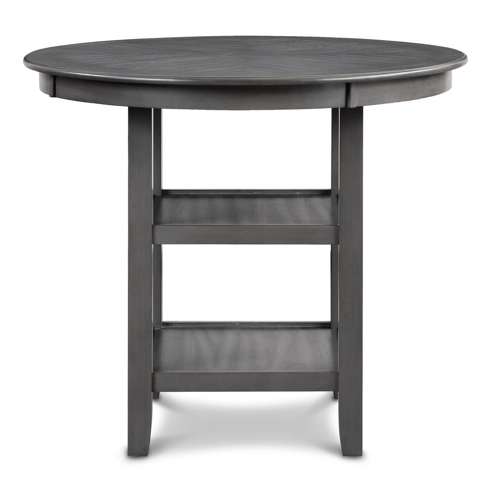 Amy 5-Piece Wood Round Counter Set with 4 Chairs in Gray. Picture 5